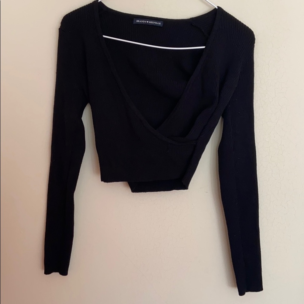 Brandy Melville Black Ballet Crop